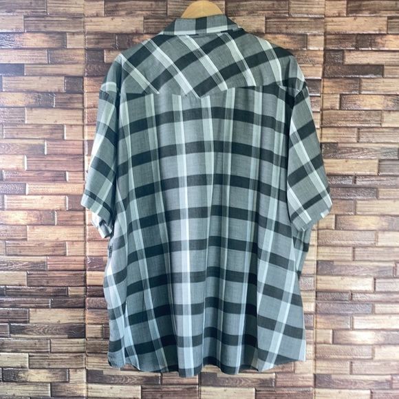 Vintage Mens Ely Cattleman 4XL Western Short Sleeve Button Down Shirt Black/Gray - Picture 2 of 9